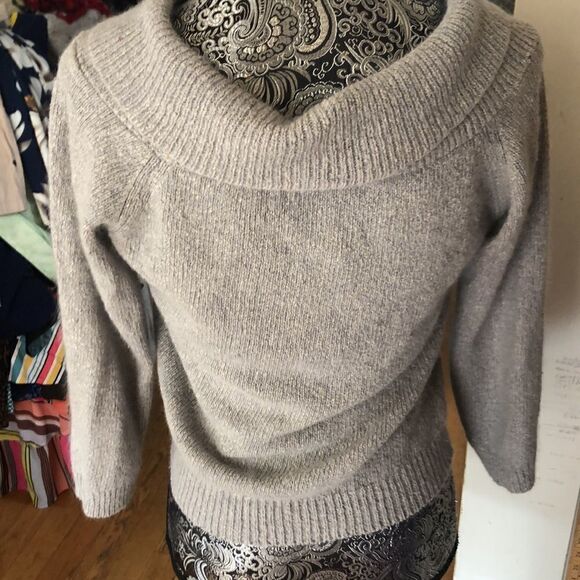 Vintage Organic Cotton Crop Angora Cowl Neck Sweater - Picture 4 of 7